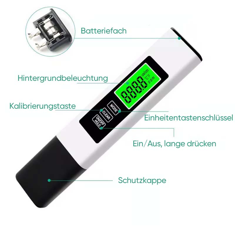 Neues 4-in-1 TDS Messgerät Digitaler Wasser Tester