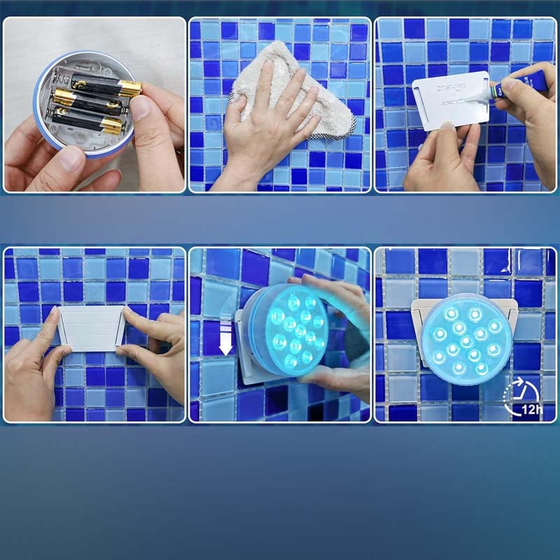 Doppellagige wasserdichte selbstklebende LED-Pool-Leuchte