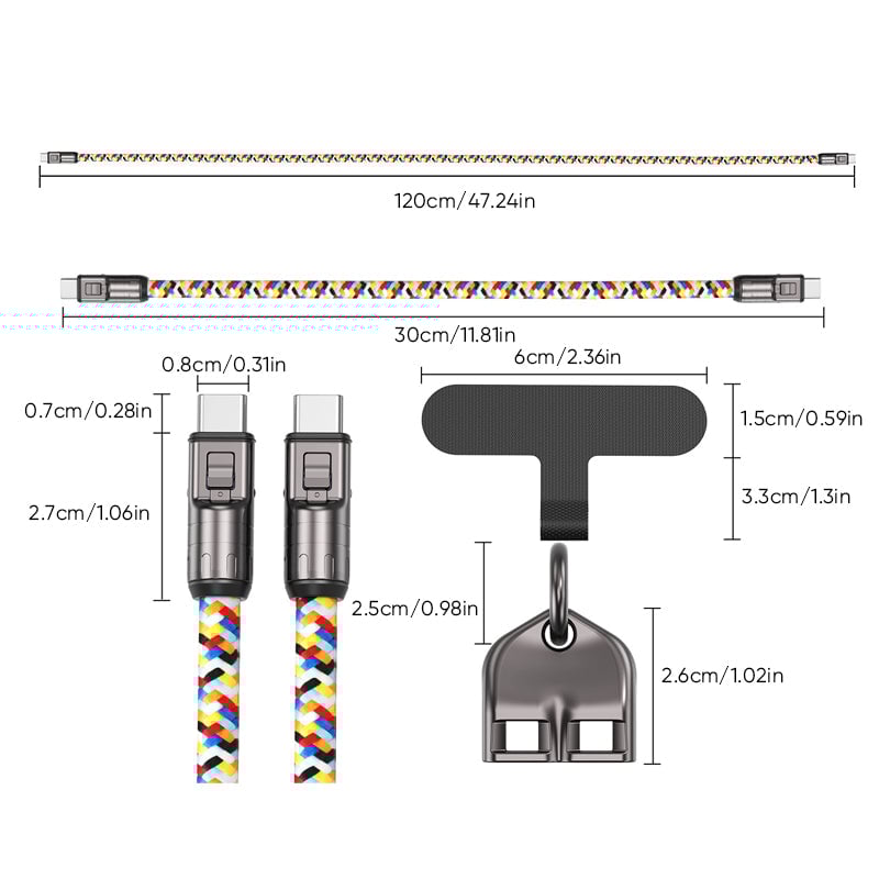 2-in-1 Schnellladekabel & Handy-Trageband
