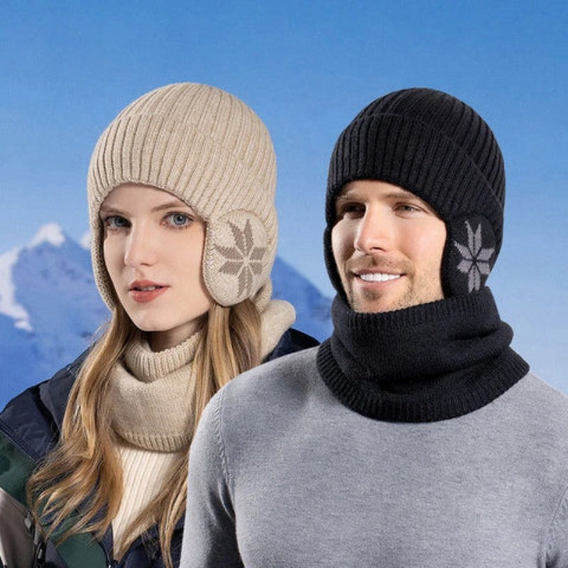 Kinder/Erwachsene Winter-Wollschal-Set Strickmütze