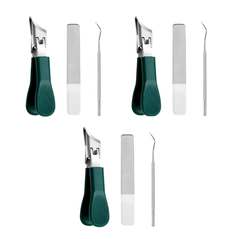Drei Sets von Nagelknipsern mit Adlerkrallen und abgeschrägten Klingen