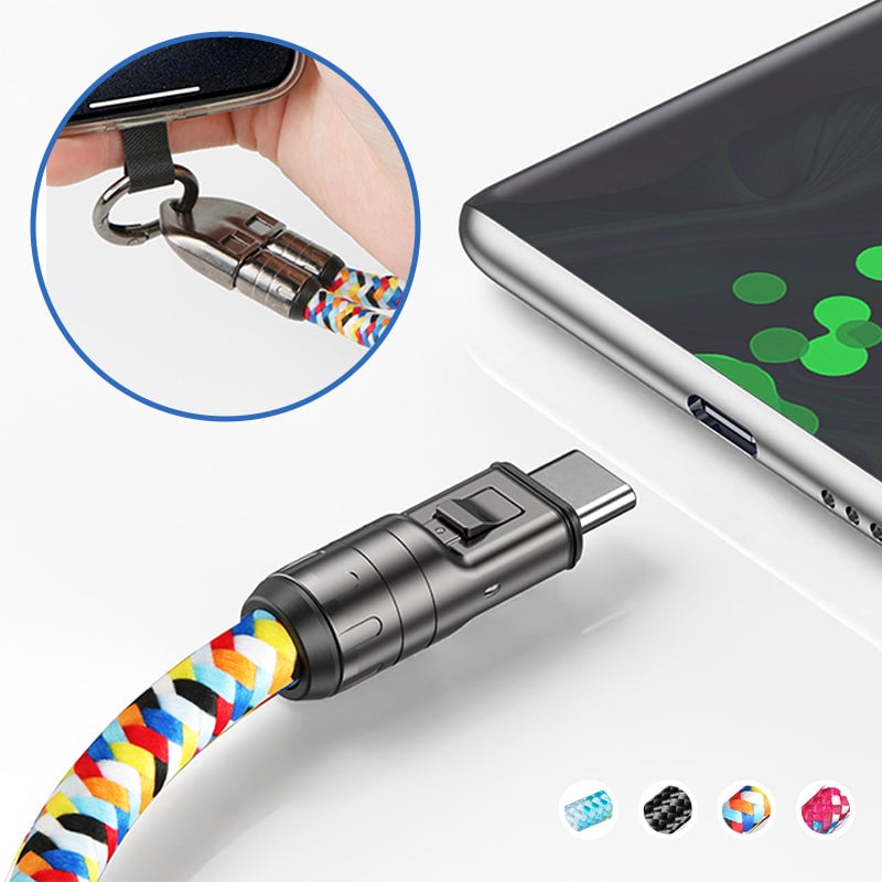 2-in-1 Schnellladekabel & Handy-Trageband
