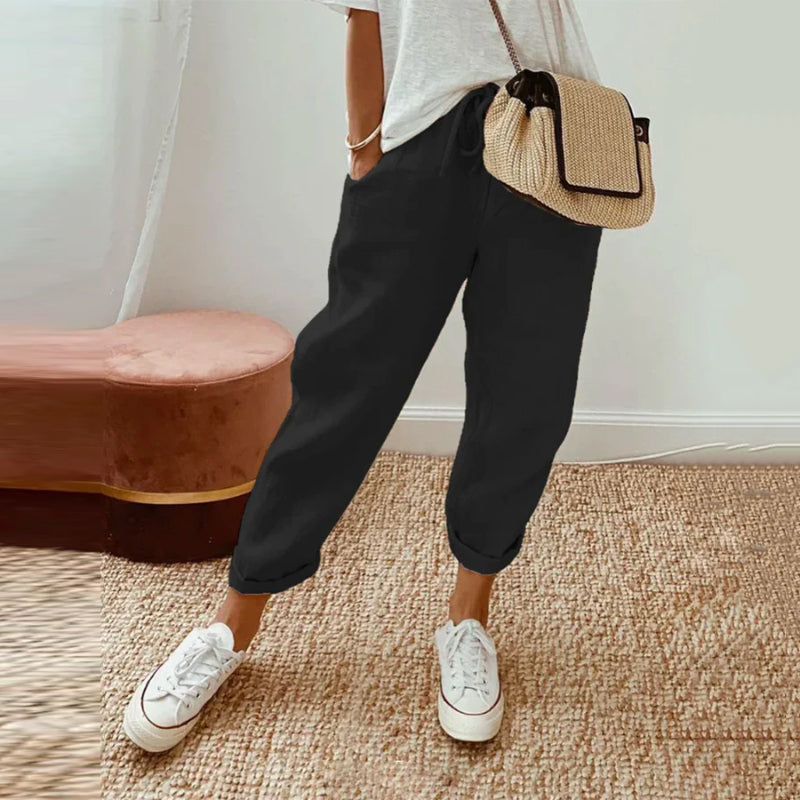 Einfarbige Freizeithose